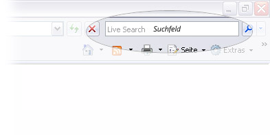 Internet Explorer 7-Symbolleiste mit Suchfeld