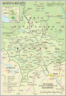 Karte des Kosovo
